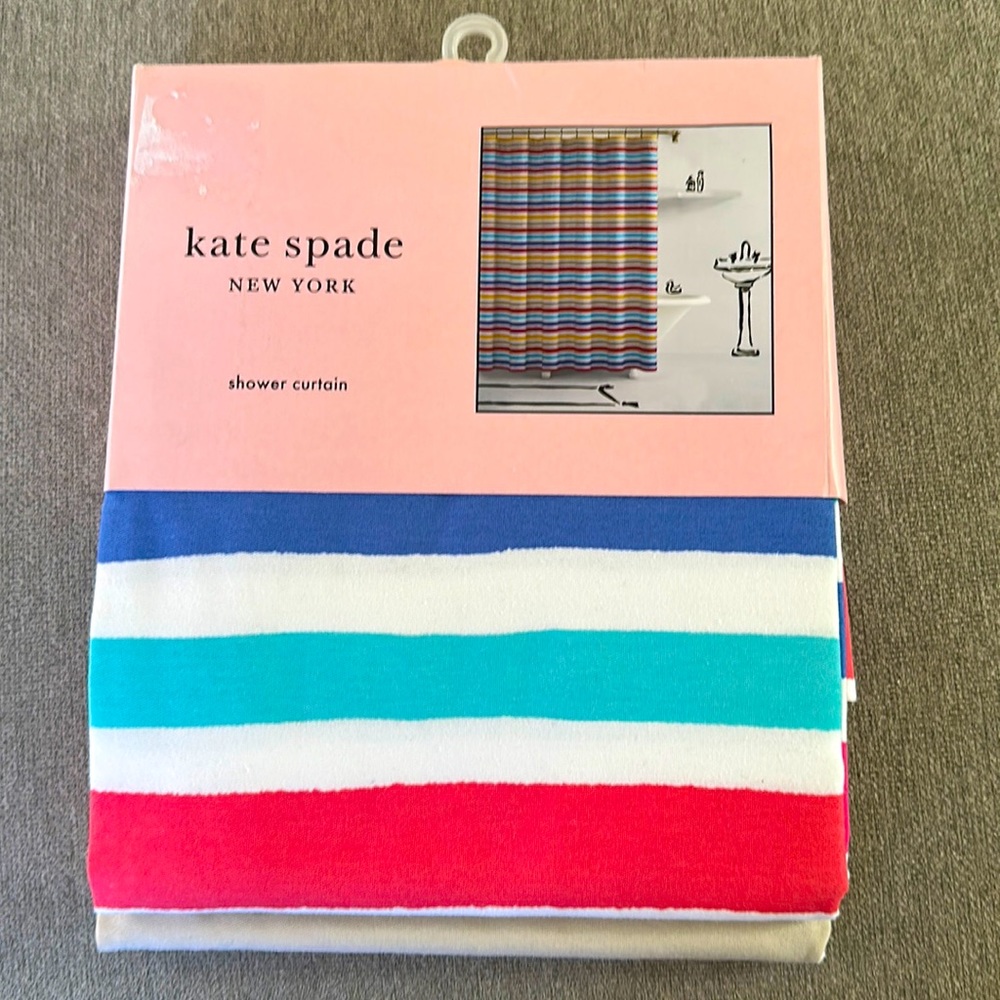 New with tags! Kate Spade painted stripe shower curtain ♠️